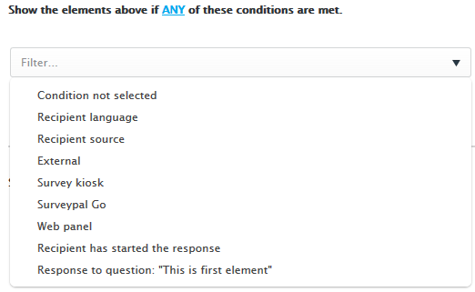 Condition dropdown