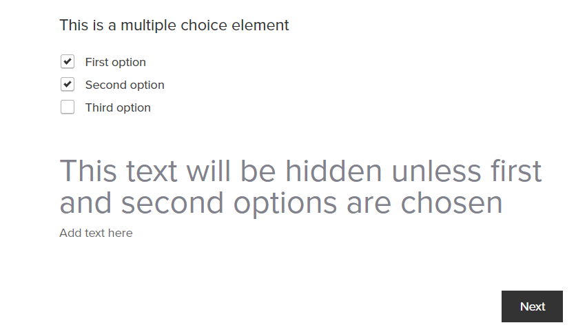 Multiple choice matching to condition